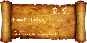 Rumpf Ibolya névjegykártya